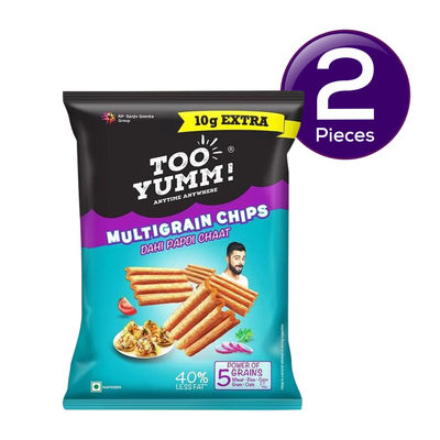 Too Yumm! Dahi Papdi Chaat Multigrain Chips | Protein Snack For Movies, Games, Parties & More 75 g Combo