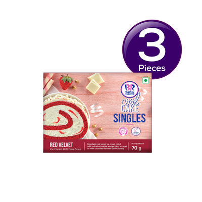 Baskin Robbins Red Velvet Ice Cream Roll Cake Slice 70 g Combo