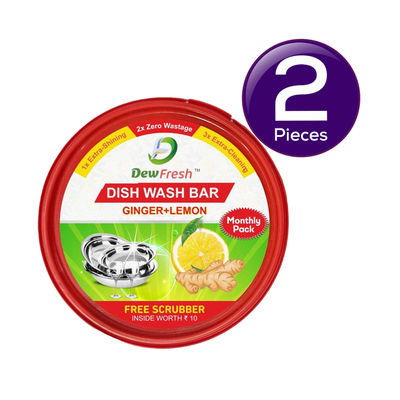 Dew Fresh Dishwash Tub - Ginger & Lemon (Round Tub) 500 g Combo