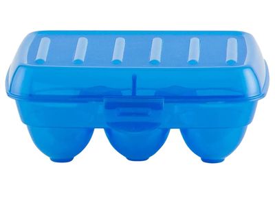 Kuber Industries Plastic 6 Slot Egg Container | Refrigerator & Kitchen Tray | Blue