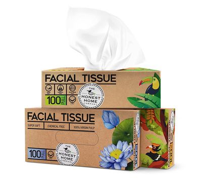 The Honest Home Company Face Tissue 100 Pulls | 2 Ply rating (Pack of 3)