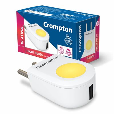 Crompton Night Buddy 0.5 Watt Night Lamp With Usb Charging Adapter Port (Warm White)