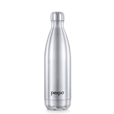 Pexpo Electro 24 Hrs Hot & Cold Isi Certified Flask Stainless Steel Water Bottle - 1000 ml | Silver