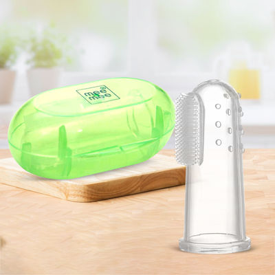 Mee Mee Tooth & Gum Cleaning Finger Baby Toothbrush For Kids | Green | 0 - 2 years