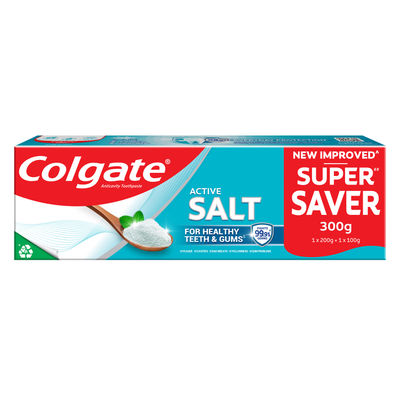 Colgate Active Salt Toothpaste, Germ Fighting Toothpaste for Healthy Gums and Teeth (Saver Pack)