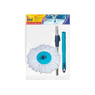 Gebi Sparkle Plus Extendable Handle/ Stick Rod with Microfiber Refill for Spin Mop