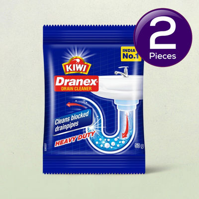 Mr. Muscle Kiwi Dranex Drain Cleaner Powder, Removes Clogs, Blockages In Just 30 Minutes 50 g Combo