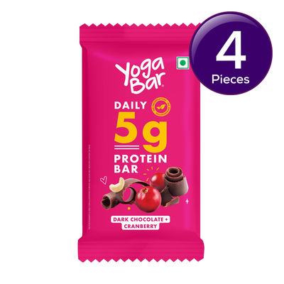 Yogabar 5g Protein Bars, Chocolate Chip and Cranberry, Protein Blend & Premium Whey,Fiber, Energy 25 g Combo