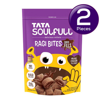 TataÂ SoulfullÂ Ragi Bites Choco Fills, No Maida, More Cream Filling, Kids Cereal 500 gms Combo