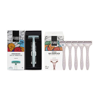 Bikini Line Razor (1pc) & Disposable Body Shaving Razor(5pc) Combo