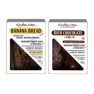 Banana Bread(200gms) & Rich Chocolate Cake(150gms) Combo