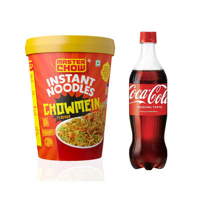 Masterchow Instant Cup Noodles - Chowmein Flavour(100gms) & Coca-Cola Soft Drink(750ml) Combo