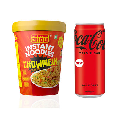 Masterchow Instant Cup Noodles - Chowmein Flavour(100gms) & Coke Zero(300ml) Combo
