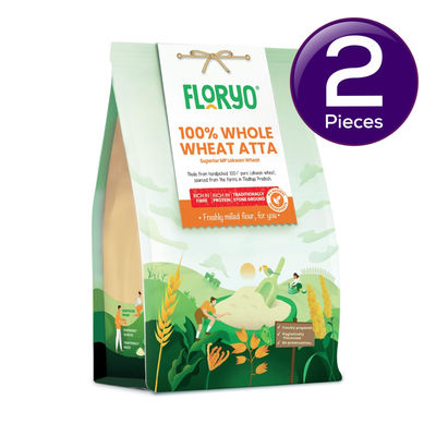 Floryo 100% Whole Mp Lokwan Wheat Atta 1 kg Combo