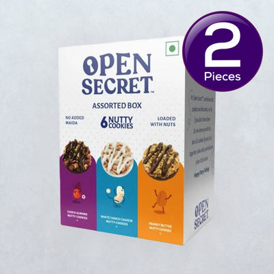 Open Secret Zero Maida Assorted Chocolate Cookies | Pack of 6 | Healthy Snacks, High Protein Snack 75 g Combo