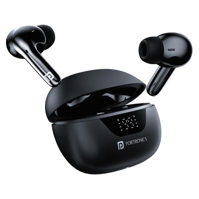 Portronics Harmonics Twins 28, Smart Tws Bt Earbuds - Black