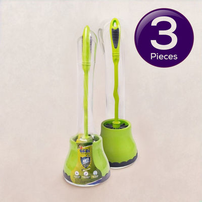 Gebi Sparkle Plus Antibacterial Toilet Round Brush With Container 1 pc Combo