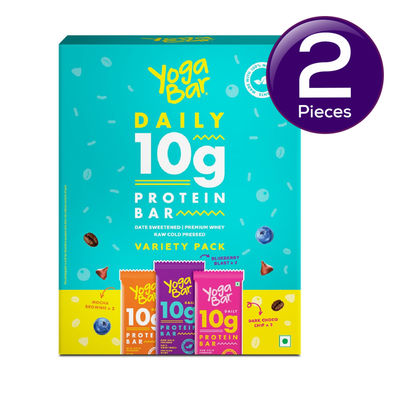 Yogabar Variety Pack 10G Protein Bars [Pack Of 6], Protein Blend & Premium Whey 300 gms Combo