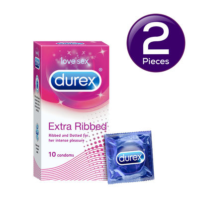 Durex Extra Ribbed Condom - Dotted & Ribbed Condoms 10 pc Combo