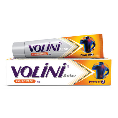 Volini Activ Pain Relief Gel for Sprain, Muscle, Joint, Neck & Low Back Pain