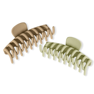 Prolume Cylindrical Claw Clips Hair Accessories For Women/Girl (Light Beige,Dark Beige)