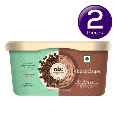 NIC Chocochips Ice Cream Tub 500 ml Combo