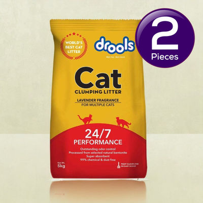 Drools Clumping Lavender Fragrance Pet Cat Litter (For Multiple Cats) 5 kg Combo