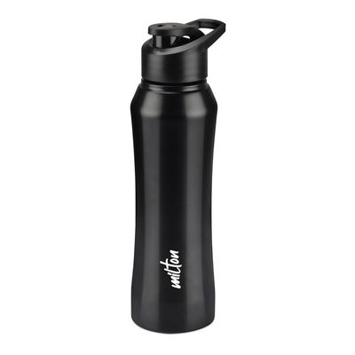 Milton Comet Single Wall Stainless Steel Water Bottle - 1000 ml | Leakproof | Black