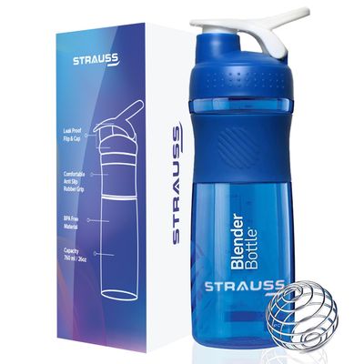 Strauss Blender Shaker Bottle 760 ml, (Blue)