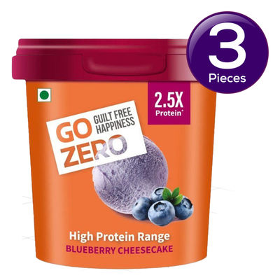 Go Zero Blueberry Cheesecake High Protein Guilt Free Ice Cream Cup 100 ml Combo