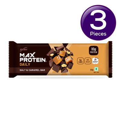 RiteBite Max Protein 10g Protein Bar Salt & Caramel 50 g Combo
