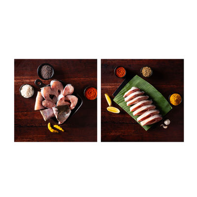 Relish Rohu Curry Cut With Head(500gms) & Relish Roopchand / Rupchanda Steaks(540gms) Combo