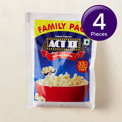ACT II Instant Popcorn | Classic Salted | Family Pack 120 g Combo