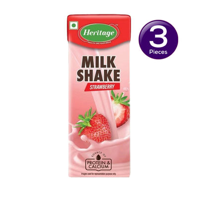 Heritage Strawberry Milk Shake 180 ml Combo
