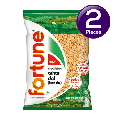Fortune Unpolished Arhar Dal 1 kg Combo