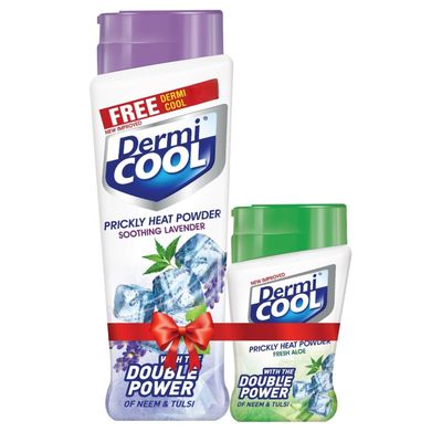 Dermicool Prickly Heat Powder Soothing Lavender + Dermicool Free