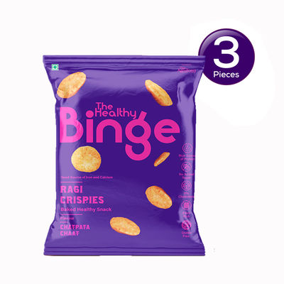 The Healthy Binge Ragi Baked Chips Chatpata Chaat- High Protein & Fibre 40 g Combo