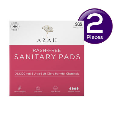 Azah Rash-Free Organic Sanitary Pads - Xl 18 pc Combo