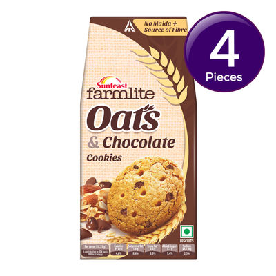 Sunfeast Farmlite Biscuit - Cookies - Oats And Chocolate 150 g Combo