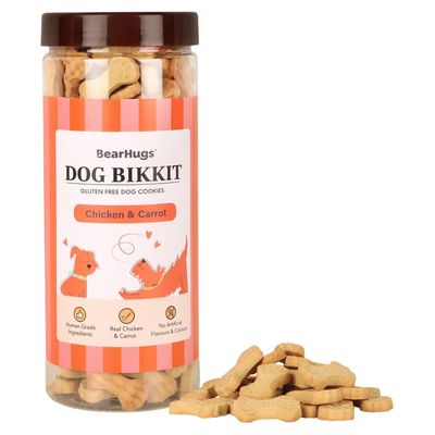 Bearhugs Dog Bikkit Chicken & Carrot Dog Cookies(Jar)