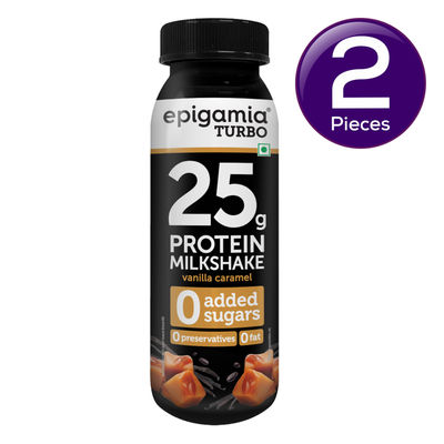 Epigamia Vanilla-Caramel Turbo 25 g Protein - Milkshake 250 ml Combo