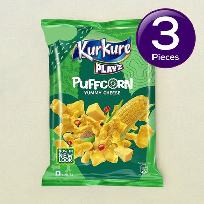 Kurkure Playz Puffcorn Yummy Cheese 80 g Combo