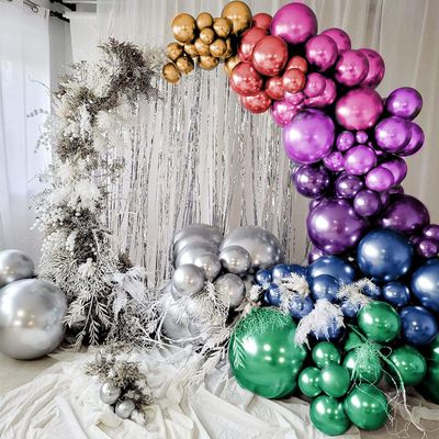 Just Party Multicolor Metallic Chrome Shiny Balloons For Party Decorations