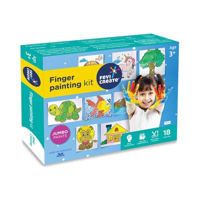 Fevicreate Finger Painting Kit For Toddlers Children & Preschoolerscontains Washable