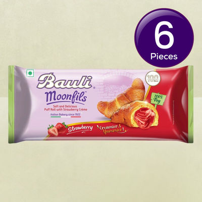 Bauli Moonfils Croissants Strawberry (Veg) 50 g Combo