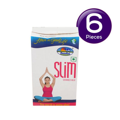 Nandini Goodlife Slim Skimmed Milk UHT (Tetra Pack Brik) 1 l Combo