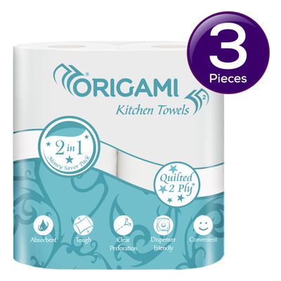 Origami Kitchen Towels 2 In 1 Quilted 2ply 2 pc Combo