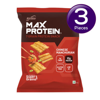Ritebite Max Protein Chinese Manchurian Chips, Multigrain Ragi Chips, Ready To Eat Healthy Snacks 60 g Combo