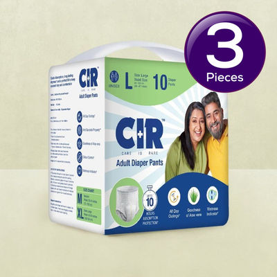 CIR Adult Diaper ( Pants, L , 90-120 cm) 10 pc Combo