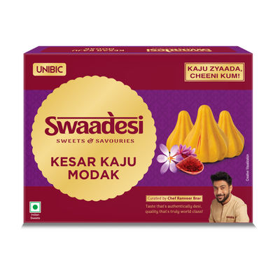 UNIBIC Swaadesi Kesar Kaju Modak 11pcs